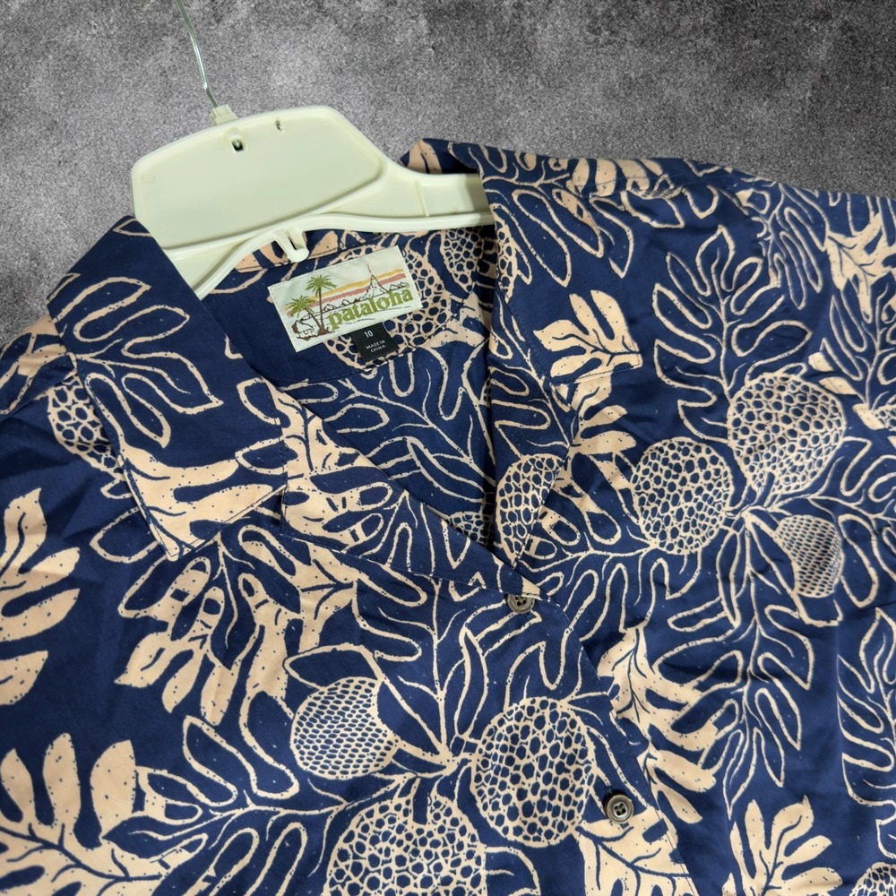 Patagonia Pataloha Womens 10 Hawaiian Shirt Breadfruit Tropical Aloha Lyocell